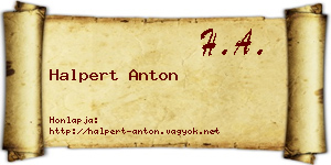 Halpert Anton névjegykártya